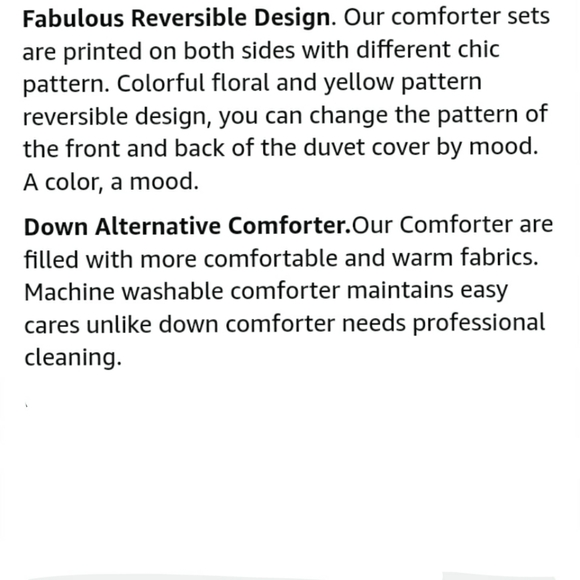 🆕⭐White yellow floral cotton reversible comforter set - Picture 9 of 11